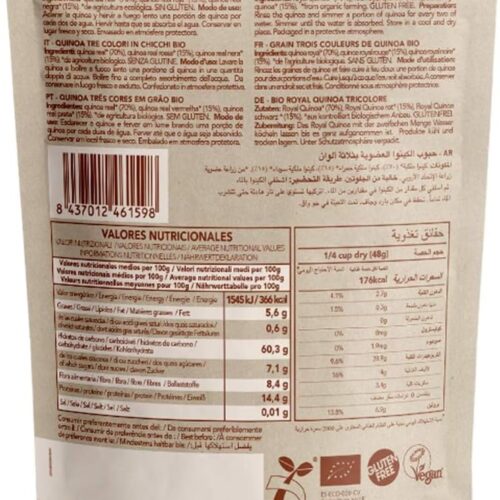 Alternative view of Quinoa real tricolor en grano bio sin gluten 500gr.
