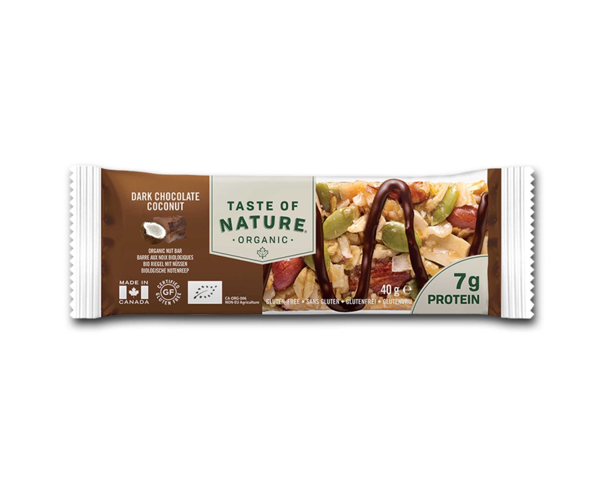 Barrita de proteina de chocolate y coco 40gr. (Caja 16uds.)