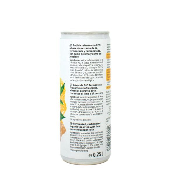 Alternative view of Kombucha Lima y Jengibre BIO lata 250ml.
