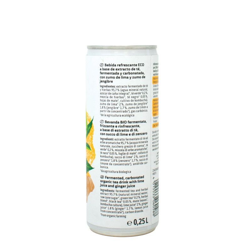Kombucha Lima y Jengibre BIO lata 250ml. - Imagen 2