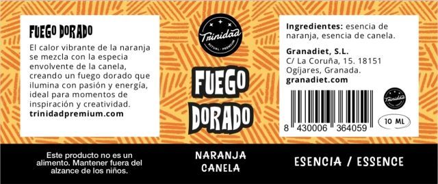 Alternative view of TRINIDAD ESENCIA FUEGO DORADO - NARANJA Y CANELA 10ml.