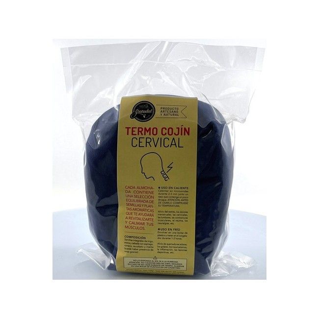 ALMOHADA CERVICAL TERMO CALMANTE DE SEMILLAS 1,2 KG.