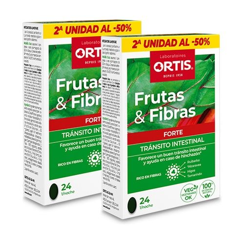 Frutas y Fibras Forte 48 comprimidos – Tránsito intestinal / 2ªUnd. al 50%
