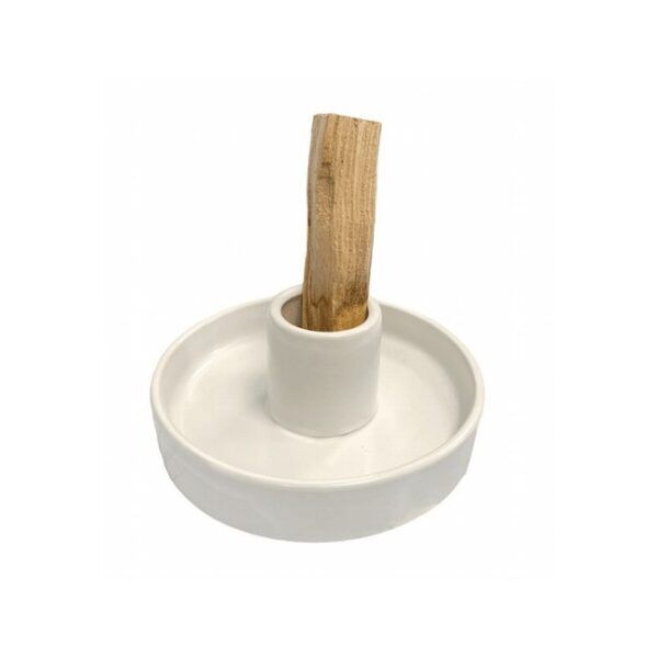 TRINIDAD PORTA PALO SANTO SALVIA CERÁMICA BLANCO 10 CM.
