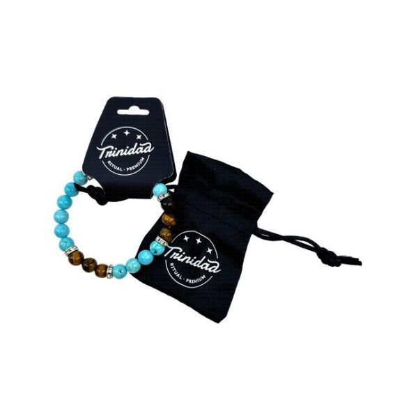 TRINIDAD PULSERA TURQUENITA OJO TIGRE CHARMS BOLA 8 MM.