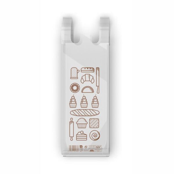 BOLSAS CAMISETA PANADERÍA COMPOSTABLE 30X60 / 9 litros / PAQ. 100 UDS.