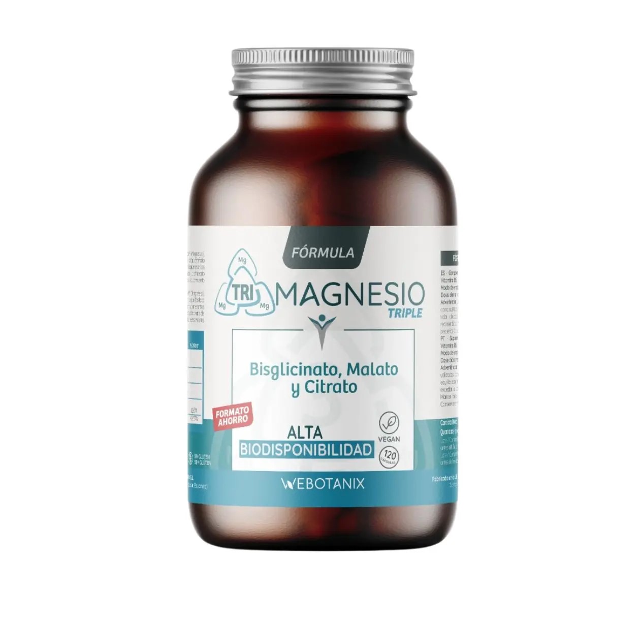 Fórmula Triple Magnesio - Formato AHORRO · 120 Cápsulas Vegano