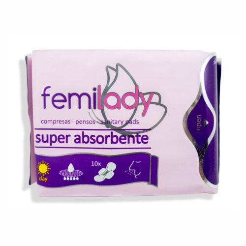 COMPRESAS DE DÍA SUPER ABSORBENTE - FEMILADY - 10Uds. / 245mm.