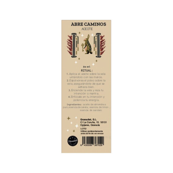 TRINIDAD ACEITE RITUAL ABRECAMINOS 50ml. - Imagen 3