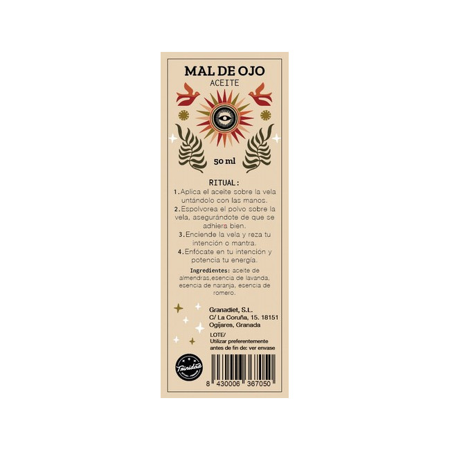 TRINIDAD ACEITE RITUAL MAL DE OJO 50ml. - Imagen 3