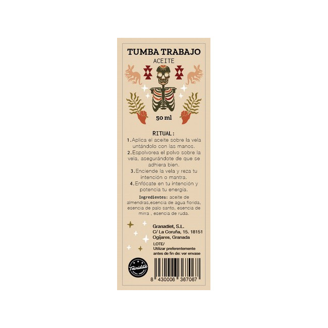 TRINIDAD ACEITE RITUAL TUMBA TRABAJOS 50ml. - Imagen 3