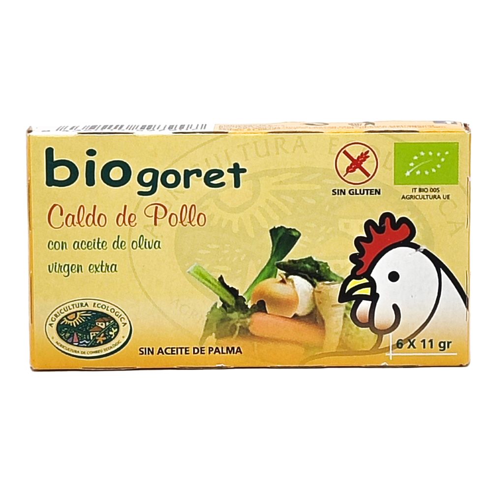 Cubitos de Caldo de Pollo con Verduras Ecológico Biogoret - 6 x 11gr.