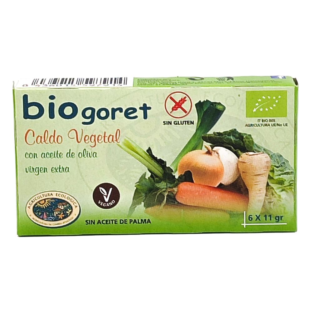 Cubitos de Caldo de Verduras Ecológico Biogoret - 6 x 11gr.
