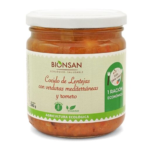 Cocido de Lentejas con Verduras Ecológico 280gr.