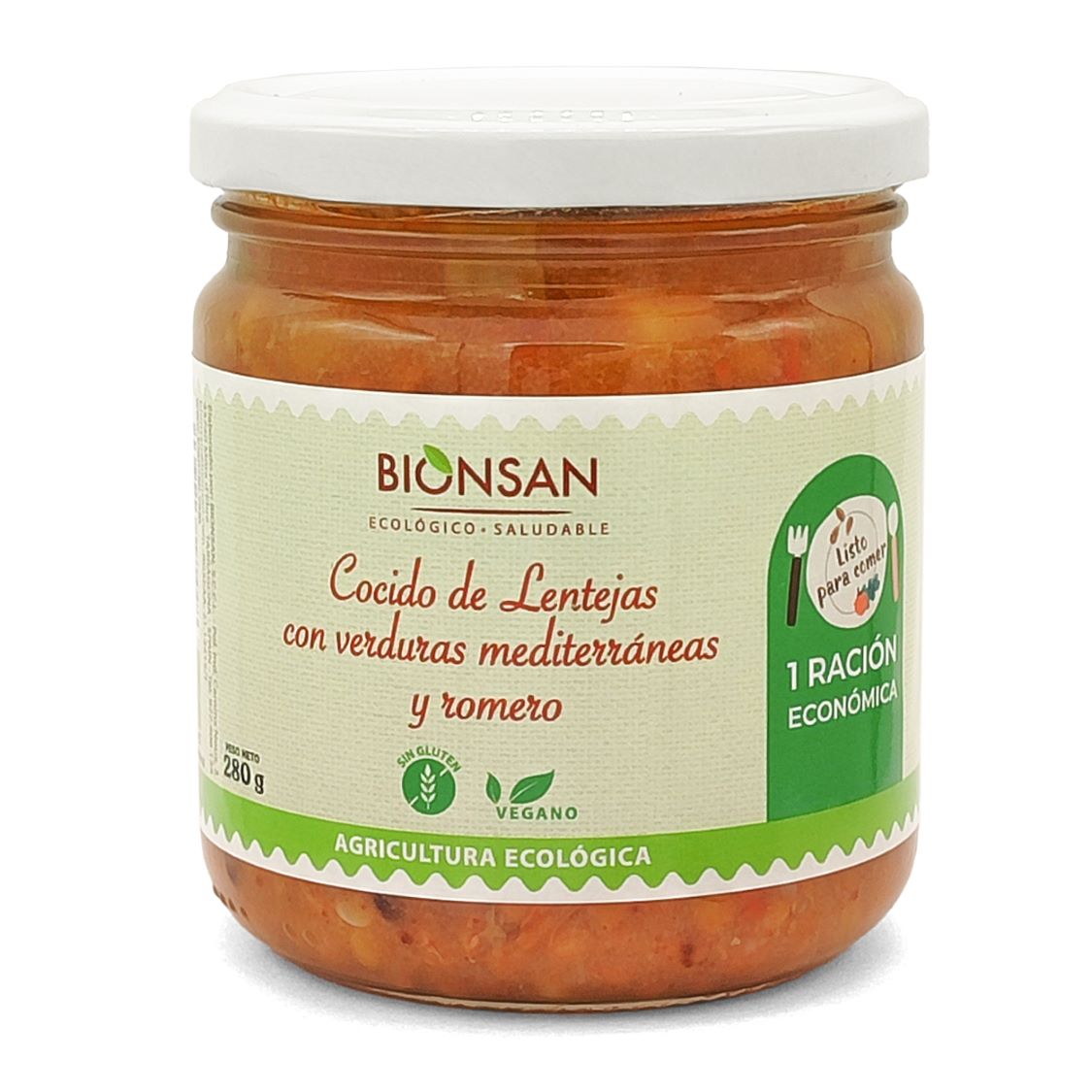 Cocido de Lentejas con Verduras Ecológico 280gr.