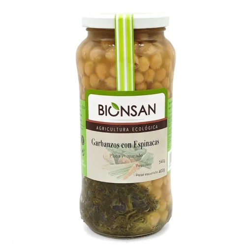 Garbanzos con Espinacas Ecológicos de Proximidad 540gr.