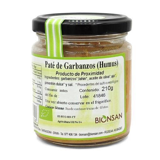 Hummus de Garbanzos Ecológico 210gr.