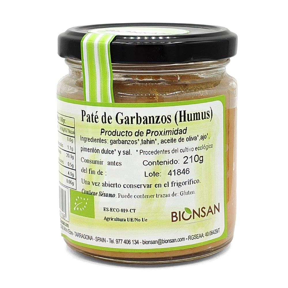 Hummus de Garbanzos Ecológico 210gr.