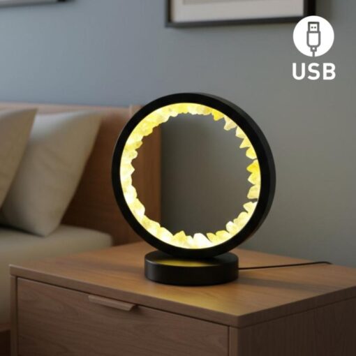 LÁMPARA DE MESA KUNUGI DE CITRINO – USB – 3 INTENSIDADES – NEGRA
