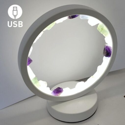 LÁMPARA DE MESA KUNUGI DE FLUORITA – USB – 3 INTENSIDADES – BLANCA