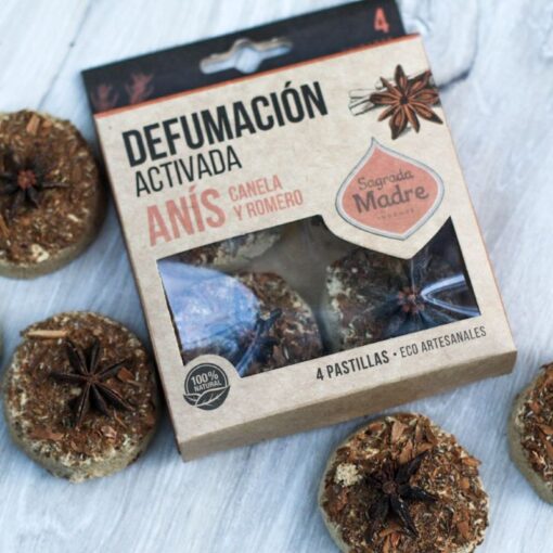 PASTILLA DEFUMACIÓN ACTIVADA CON ANÍS, CANELA Y ROMERO 4Uds.