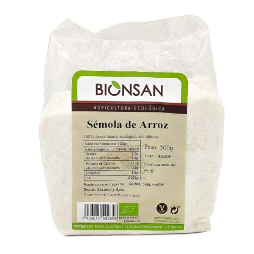 Sémola de Arroz Blanco Ecológico 500gr.