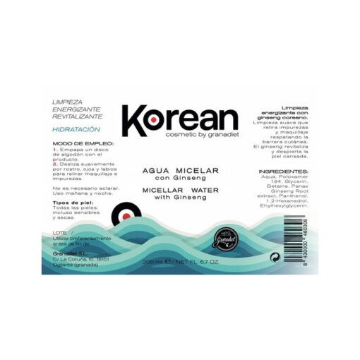 AGUA MICELAR CON GINSENG 200ml. - RAPARACIÓN Y LIMPIEZA - Imagen 2