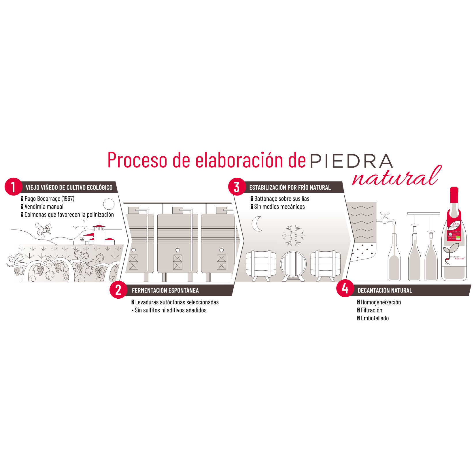 PIEDRA NATURAL ECOLÓGICO 75cl. - TINTA DE TORO - Imagen 2