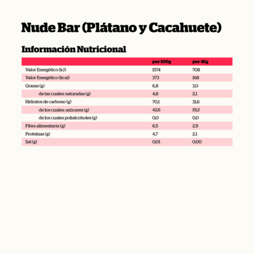Alternative view of NUDE PLÁTANO Y CACAHUETE 45 GR.