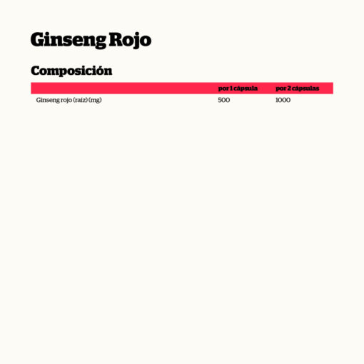 Alternative view of GINSENG ROJO 60 CÁPSULAS 500 MG.