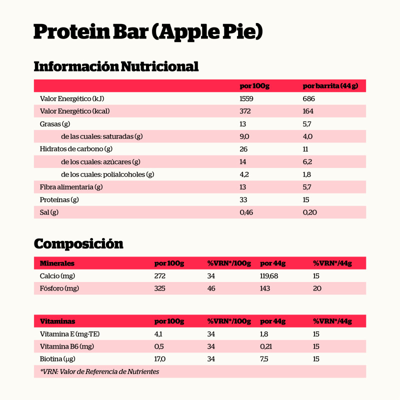 BARRITA PROTEICA APPLE PIE 44 GR. - Imagen 2