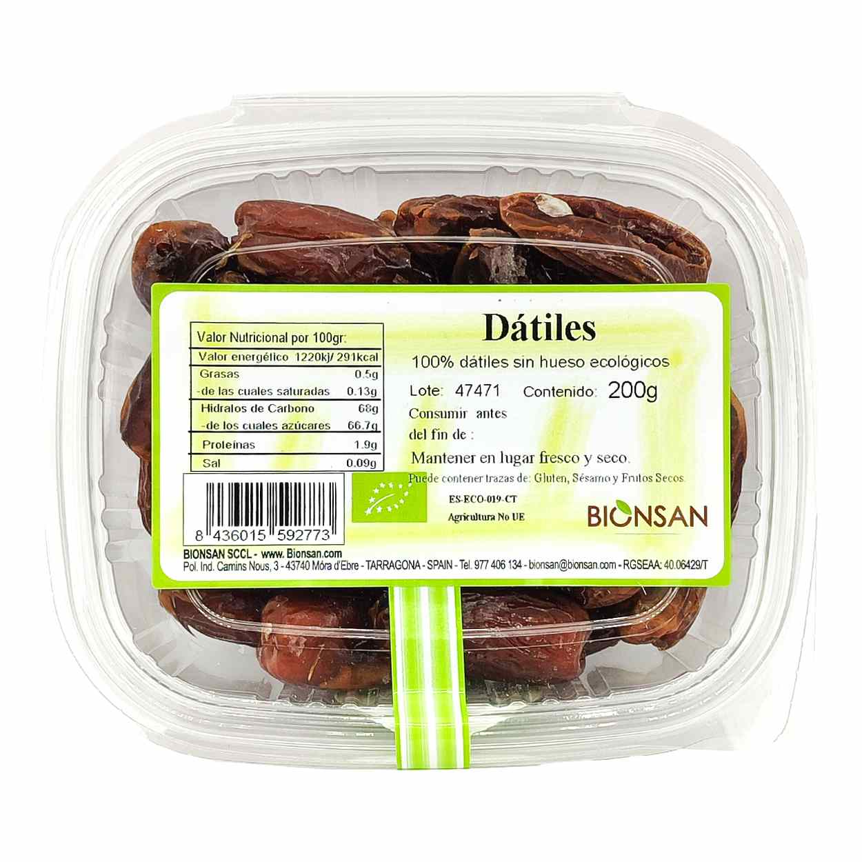 Dátiles sin Hueso Ecológicos 200gr.