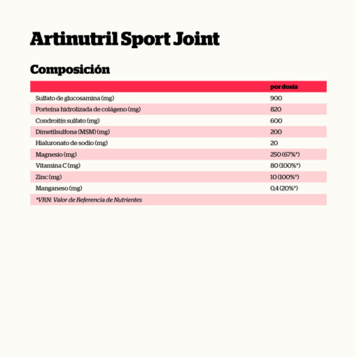 ARTRINUTRIL SPORT JOINT ARTICULACIONES CON COLÁGENO - 160 COMPRIMIDOS - Imagen 2