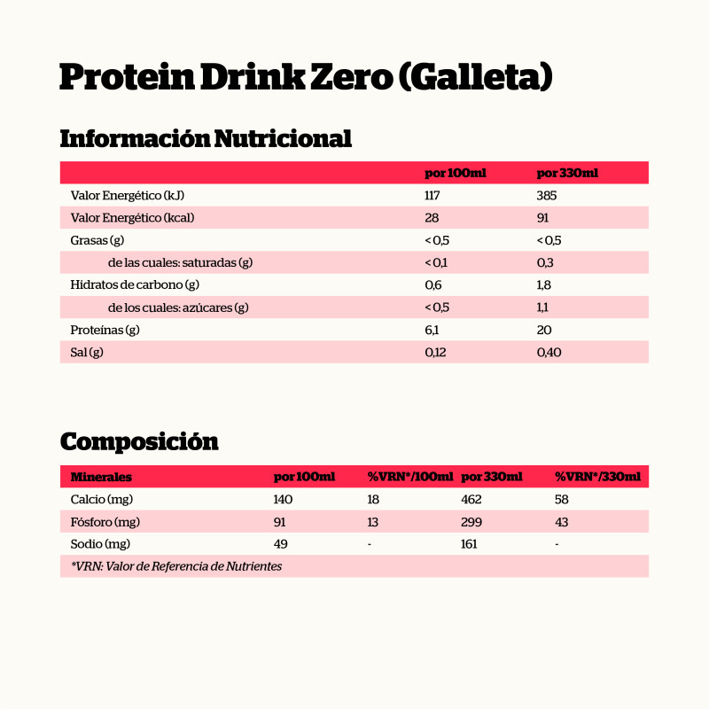 BATIDO DE PROTEÍNAS SIN AZÚCAR GALLETA 330ml. - Imagen 2