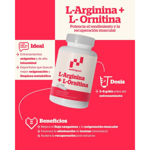 L-ARGININA + L-ORNITINA AMINOÁCIDOS PUROS 63,5gr. (100 CÁPSULAS) - Imagen 3