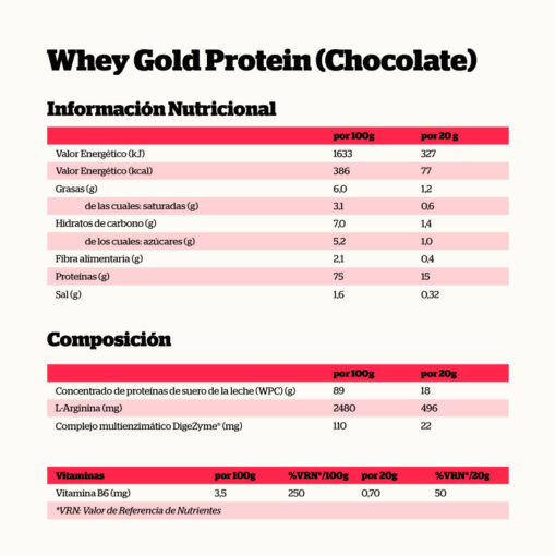 Alternative view of WHEY GOLD PROTEIN CHOCOLATE 500gr.