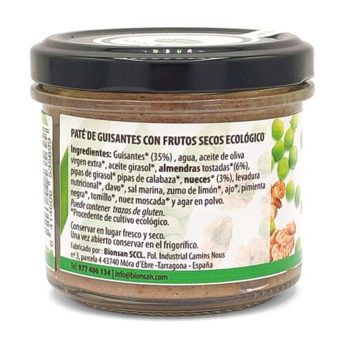Alternative view of Paté de Guisantes con Frutos Secos Ecológico 105gr.