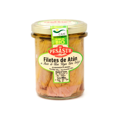 FILETES DE ATÚN EN ACEITE DE OLIVA VIRGEN EXTRA ECOLÓGICO - 195gr.