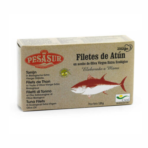 FILETES DE ATÚN EN ACEITE DE OLIVA VIRGEN EXTRA ECOLÓGICO - 120gr.