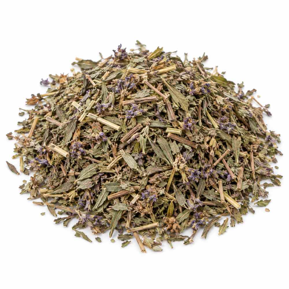 Hisopo planta cortada 1 kg seco sobre fondo blanco