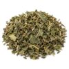 Llanten hoja cortada 1 kg seco sobre fondo blanco